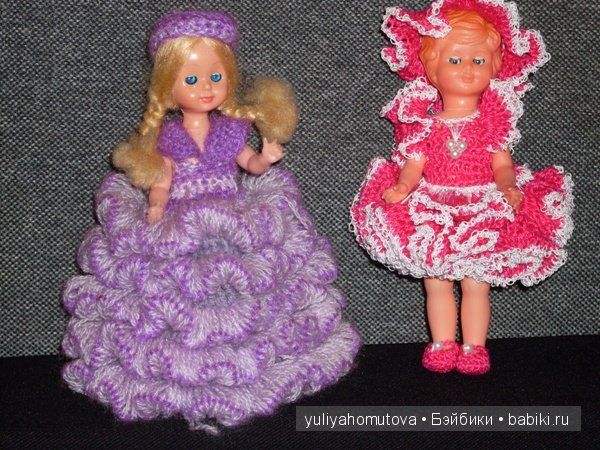 Мои вязалочки. Пупсики в новых одёжках.
