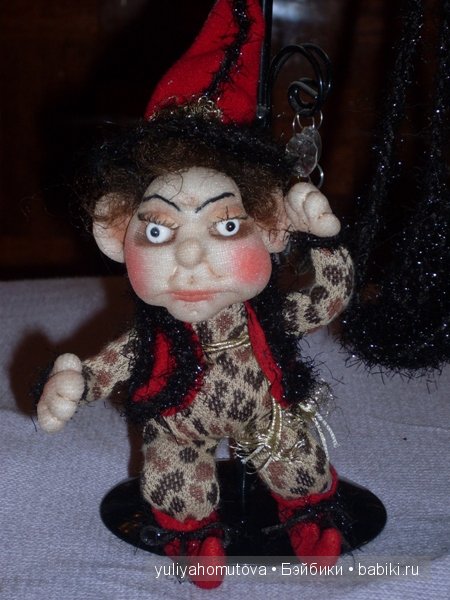 Подсвечник с троллем - Авторская игрушка из капрона Елены Хомутовой