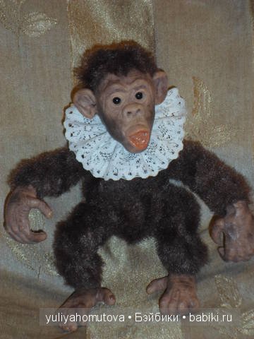 Юный Шишок и обезьянки. Авторские куклы ручной работы