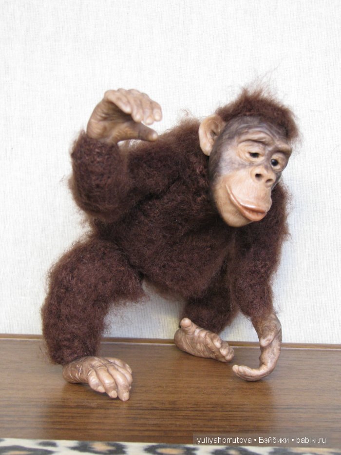 Юный Шишок и обезьянки. Авторские куклы ручной работы
