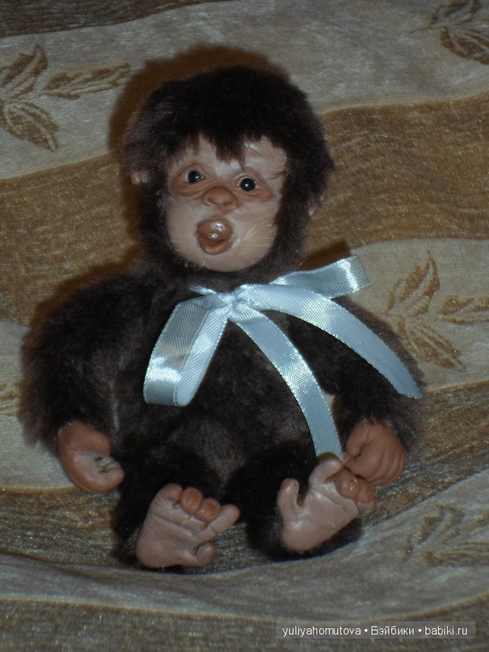 Юный Шишок и обезьянки. Авторские куклы ручной работы