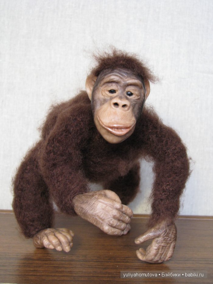 Юный Шишок и обезьянки. Авторские куклы ручной работы