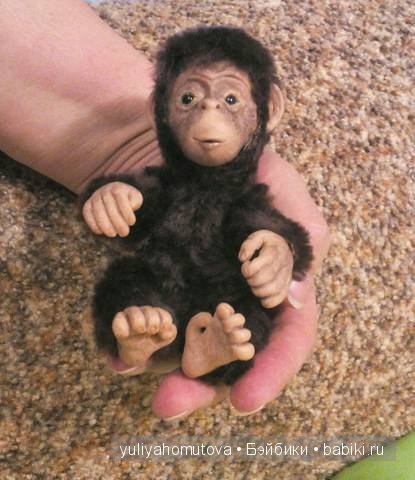 Юный Шишок и обезьянки. Авторские куклы ручной работы