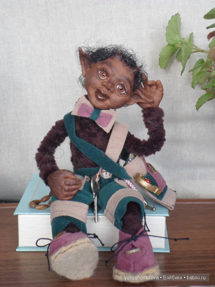 Юный Шишок и обезьянки. Авторские куклы ручной работы (фото 8)