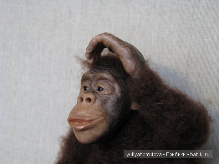 Юный Шишок и обезьянки. Авторские куклы ручной работы