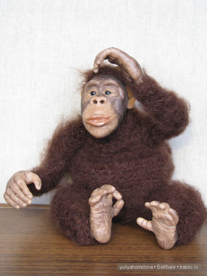 Юный Шишок и обезьянки. Авторские куклы ручной работы