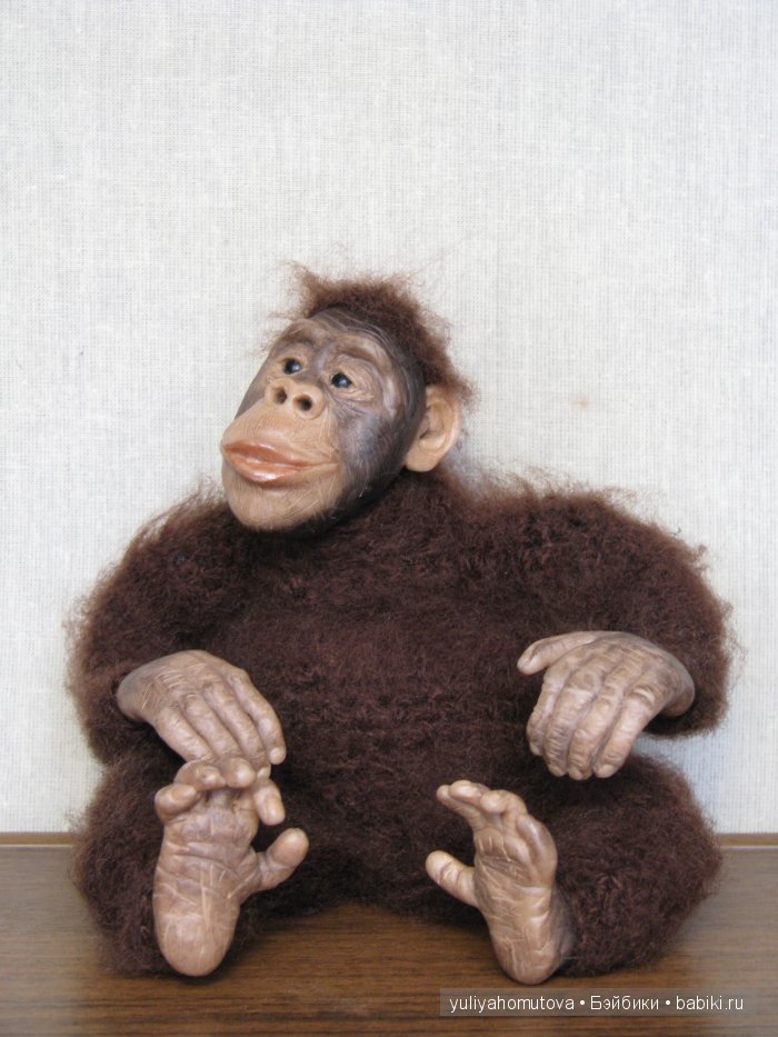 Юный Шишок и обезьянки. Авторские куклы ручной работы (фото 10)