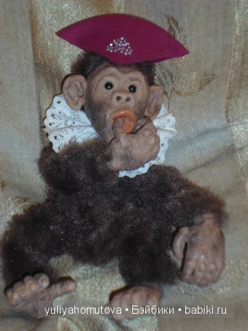 Юный Шишок и обезьянки. Авторские куклы ручной работы