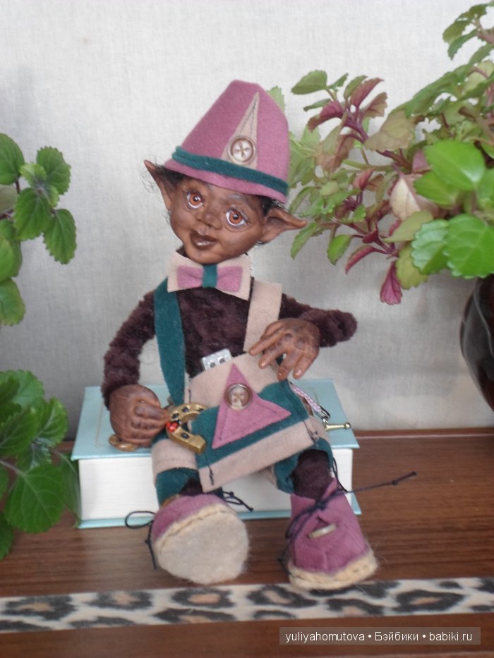 Юный Шишок и обезьянки. Авторские куклы ручной работы (фото 9)