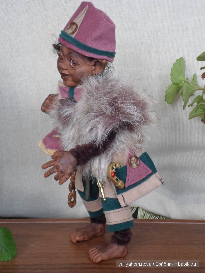 Юный Шишок и обезьянки. Авторские куклы ручной работы (фото 2)