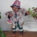 Юный Шишок и обезьянки. Авторские куклы ручной работы