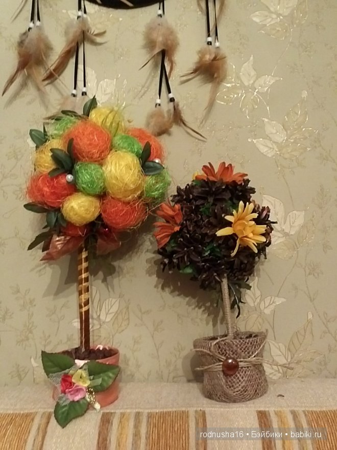 Нашептала осень золотая... Или как мы делали осенние топиарии