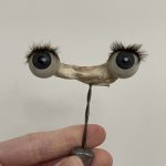 Стеклянные антикварные глазки на рокере для антикварной куклы