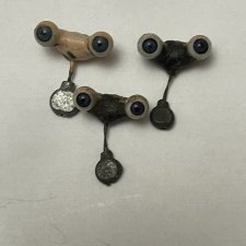 Маленькие стеклянные глазки на рокере для антикварной куклы