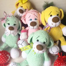Мои игрушки из плюшевой пряжи