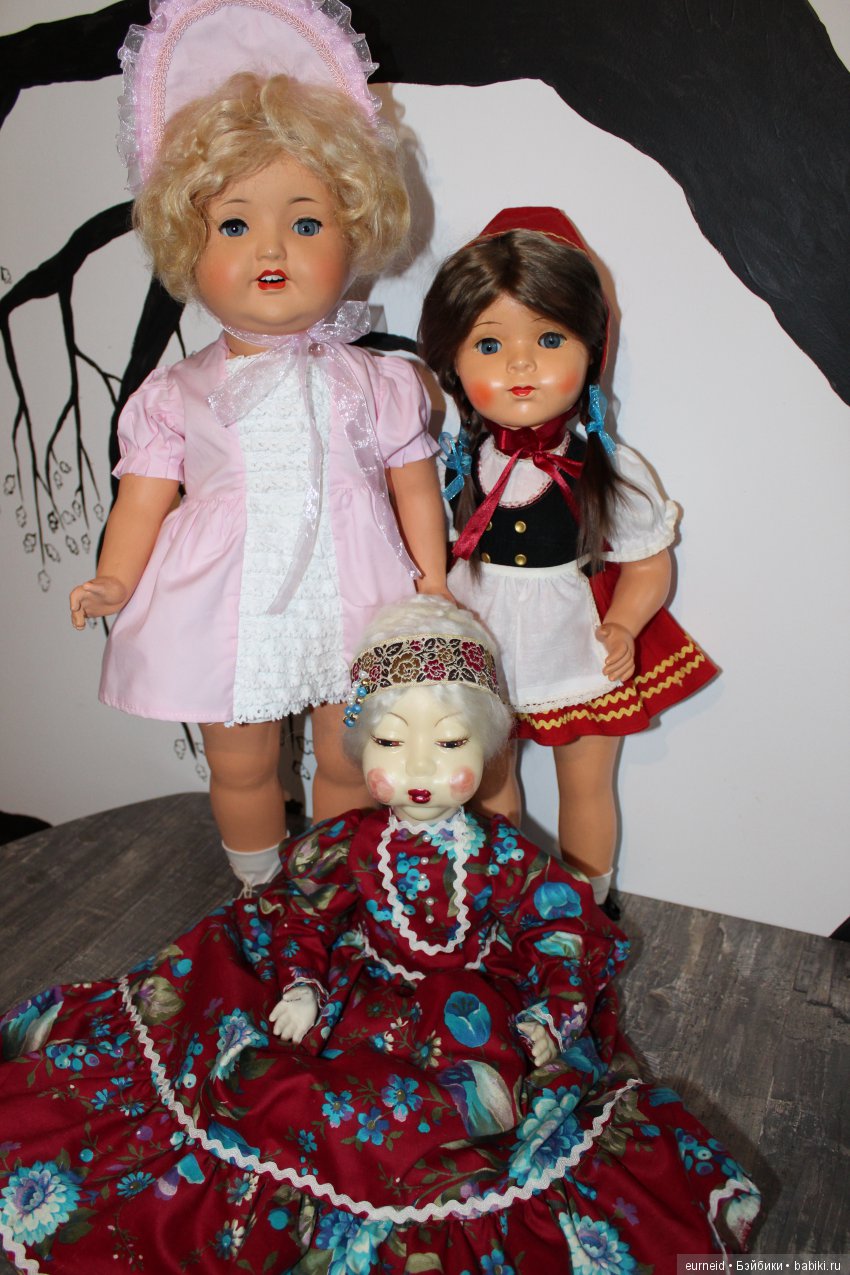 Результат реставрации трех винтажных кукол