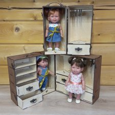 Переносные гардеробные для кукол. Румбоксы. Для кукол ростом до 30 см и до 40 см