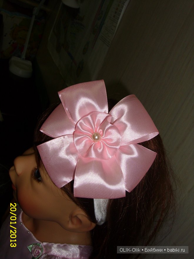 Повязочка для куклы с БОЛЬШИМ бантом (фото 2)