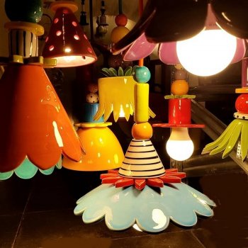 Цветочки-светильники из керамики