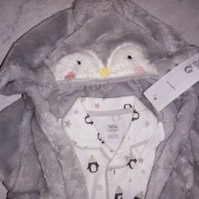 Халатик для куклы мальчика с пингвином