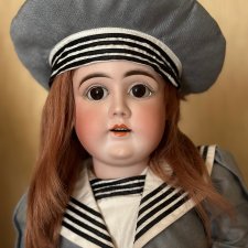Антикварная ранняя кукла Вильгельмина Kestner литерная серия Long Face. 63 cm