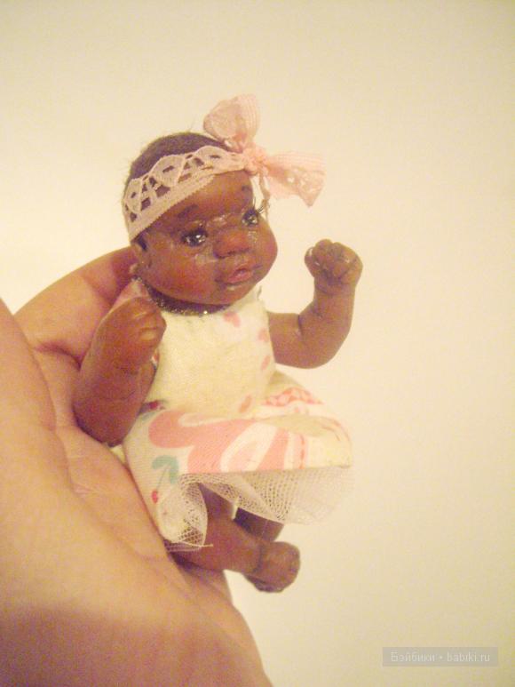 Черная жемчужинка - кукла своими руками, материал Cernit