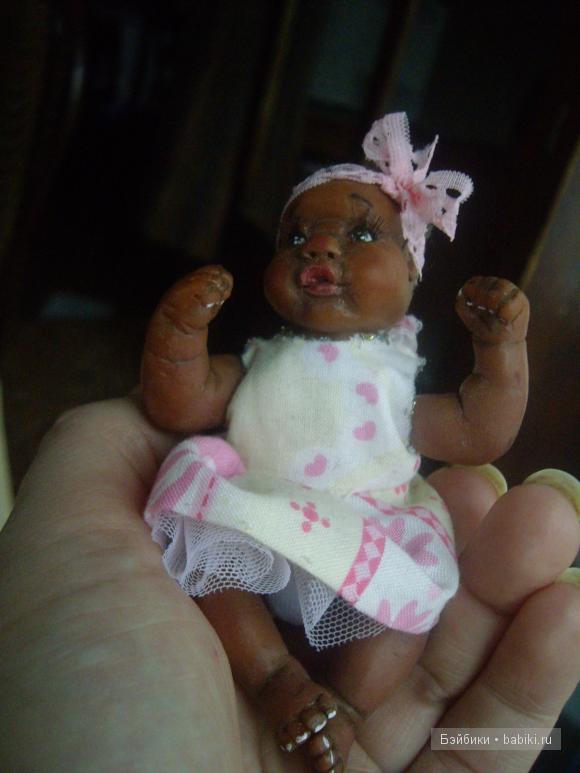 Черная жемчужинка - кукла своими руками, материал Cernit