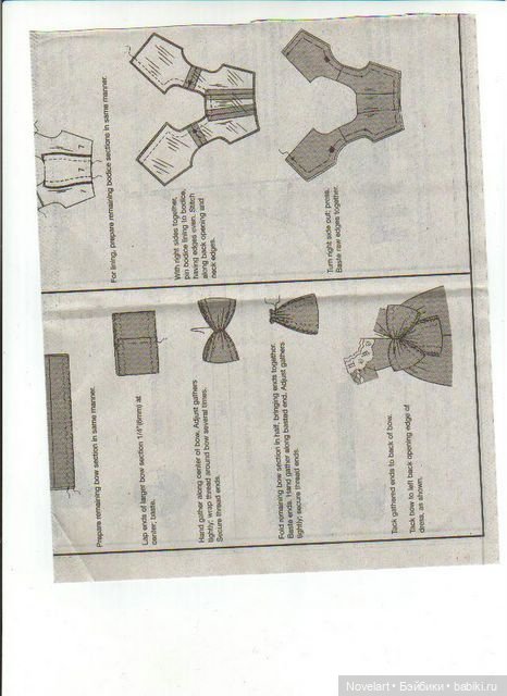 Платье в старинном стиле для кукол Барби и подобных им. Выкройка