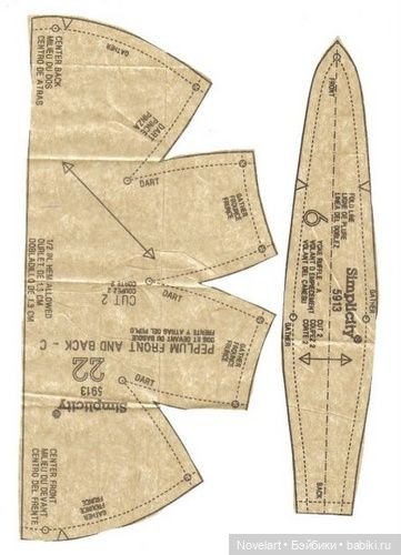 Платья для кукол типа Барби в старинном стиле "музейная коллекция США". Выкройки (фото 6)