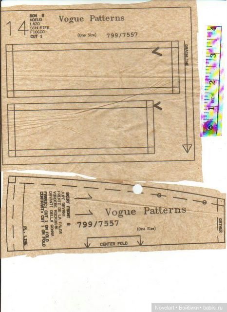 Платье в старинном стиле для кукол Барби и подобных им. Выкройка