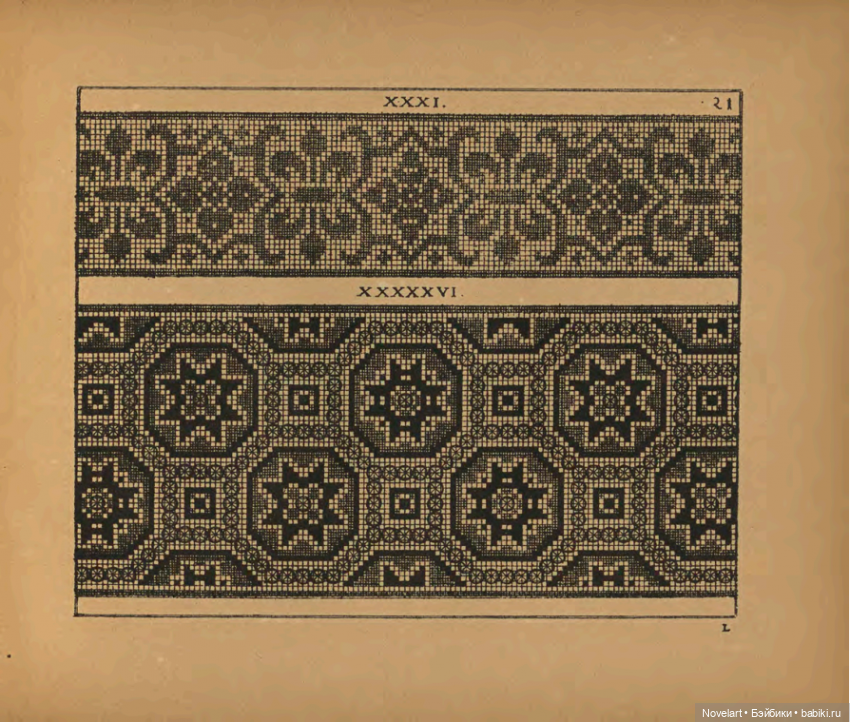 Старинные вышивки- 1886г.. Схемы. Для вышивки или филейного вязания (фото 2)