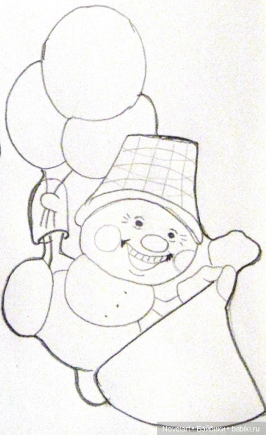 Снеговик с шариками, новогодняя игрушка. Описание пошива (фото 4)