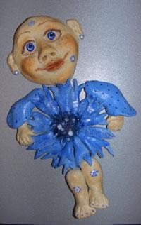 Объемная картина с куколкой из соленого теста своими руками