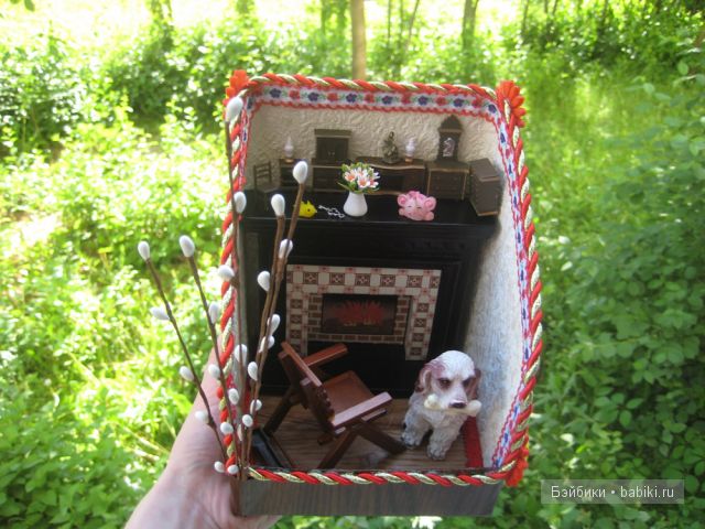 Два румбокса. Домики для кукол. "У камина" и "Домик в лейке"