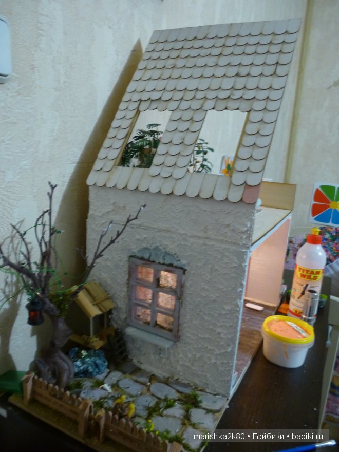 Домик-ночник. Кукольная миниатюра 1:12. Часть 4. Иванникова Марина