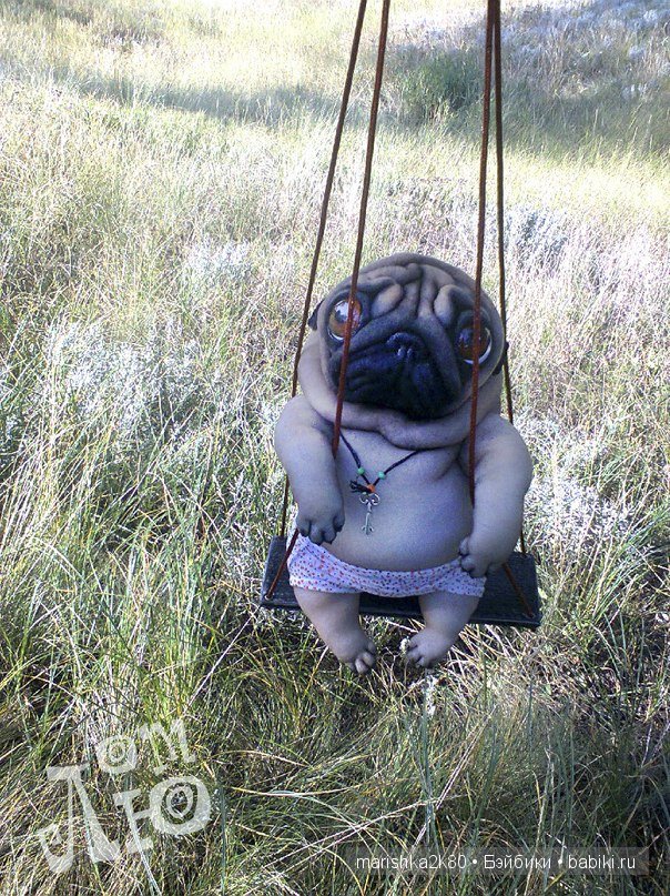 Мопсики от Лю — Куклы из капрона и чулочной техники: авторские игрушки