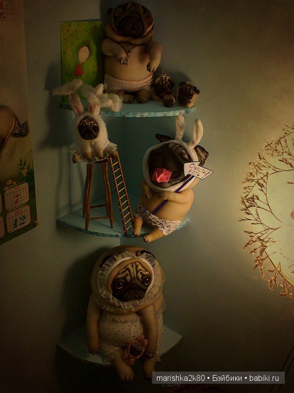 Мопсики от Лю — Куклы из капрона и чулочной техники: авторские игрушки (фото 4)