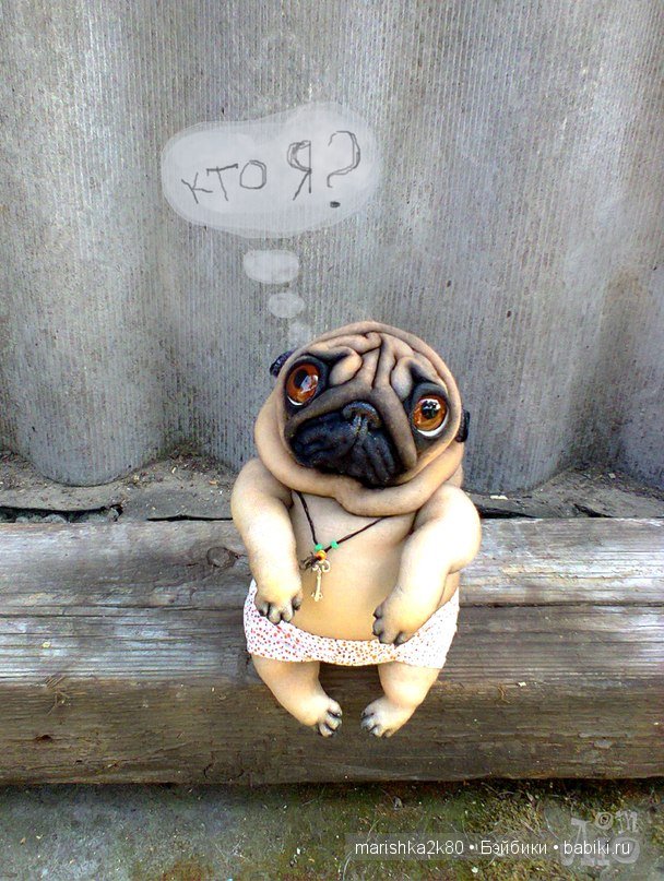 Мопсики от Лю — Куклы из капрона и чулочной техники: авторские игрушки