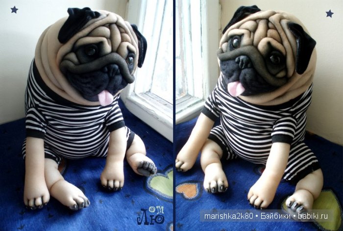 Мопсики от Лю — Куклы из капрона и чулочной техники: авторские игрушки