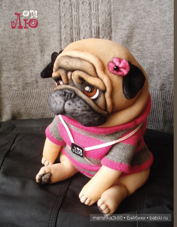 Мопсики от Лю — Куклы из капрона и чулочной техники: авторские игрушки