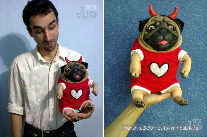 Мопсики от Лю — Куклы из капрона и чулочной техники: авторские игрушки (фото 9)