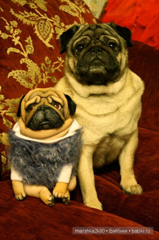 Мопсики от Лю — Куклы из капрона и чулочной техники: авторские игрушки