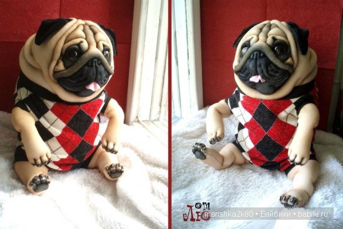 Мопсики от Лю — Куклы из капрона и чулочной техники: авторские игрушки