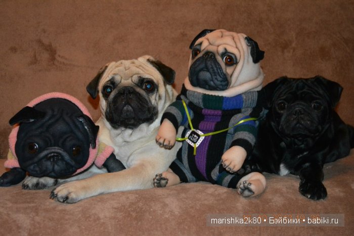 Мопсики от Лю — Куклы из капрона и чулочной техники: авторские игрушки (фото 7)