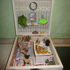 Шкатулка домик для мини куклы