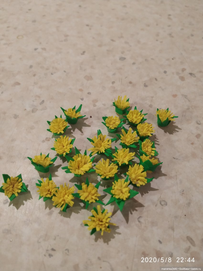 МК одуванчиков из фома — Создание миниатюры: МК (фото 8)