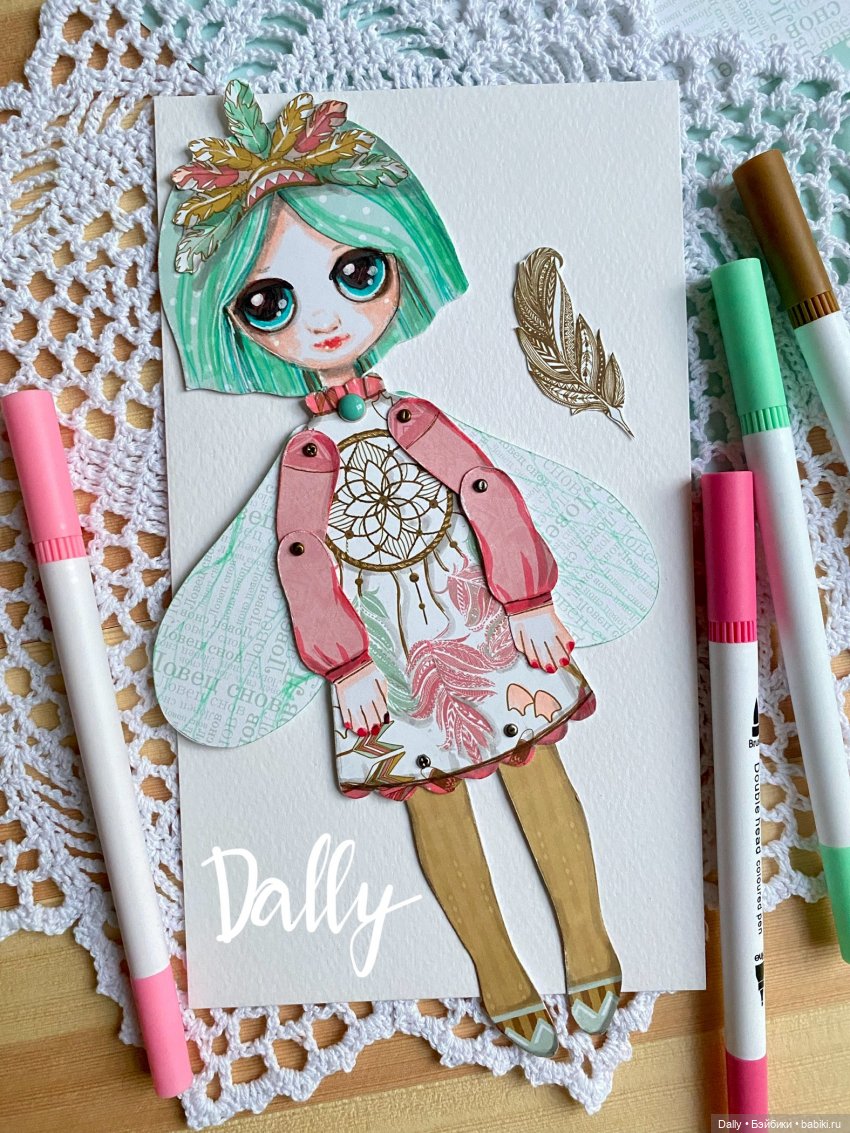 Травяная и Ловец снов — Авторские куклы из дерева (фото 5)