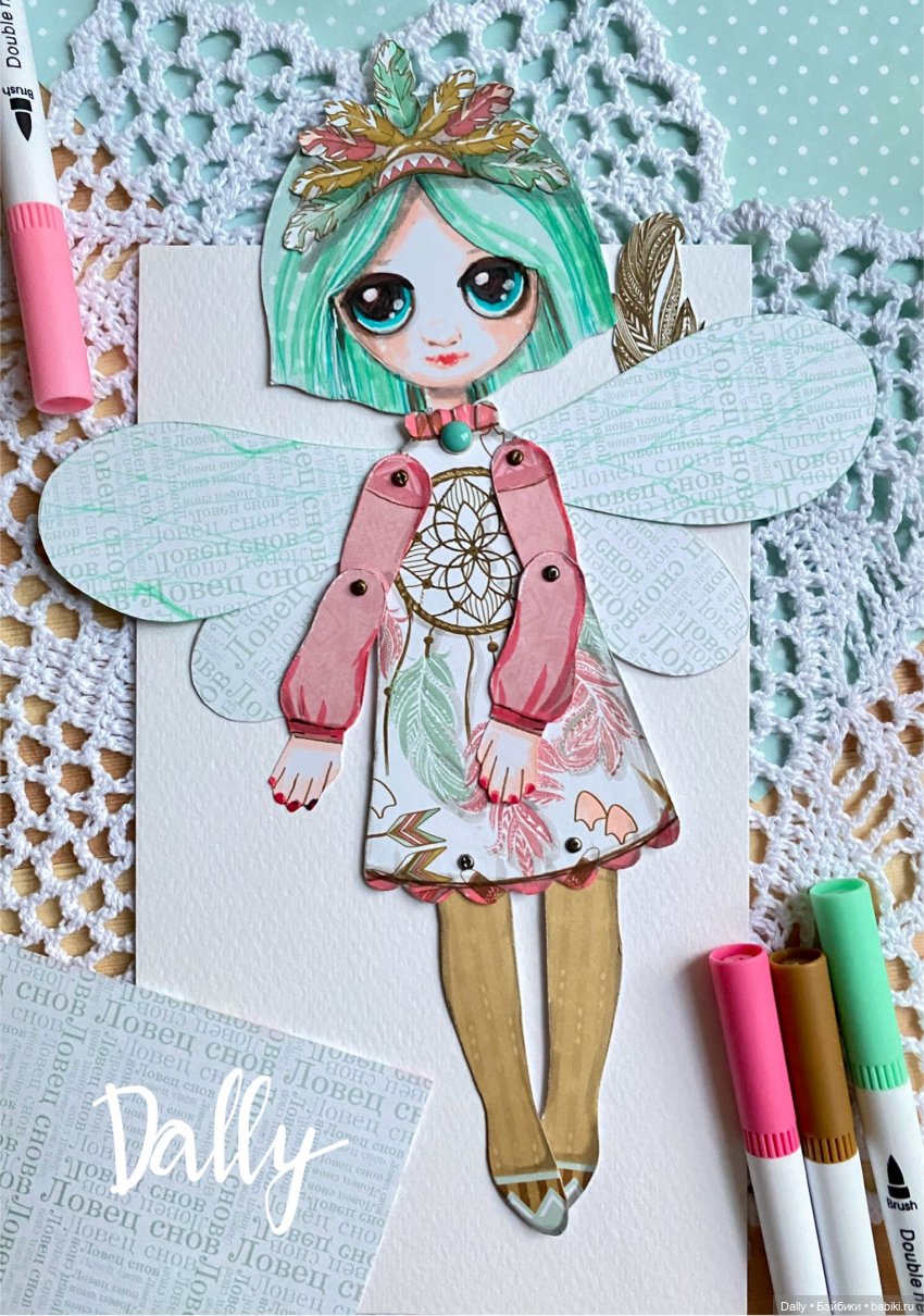 Травяная и Ловец снов — Авторские куклы из дерева (фото 6)