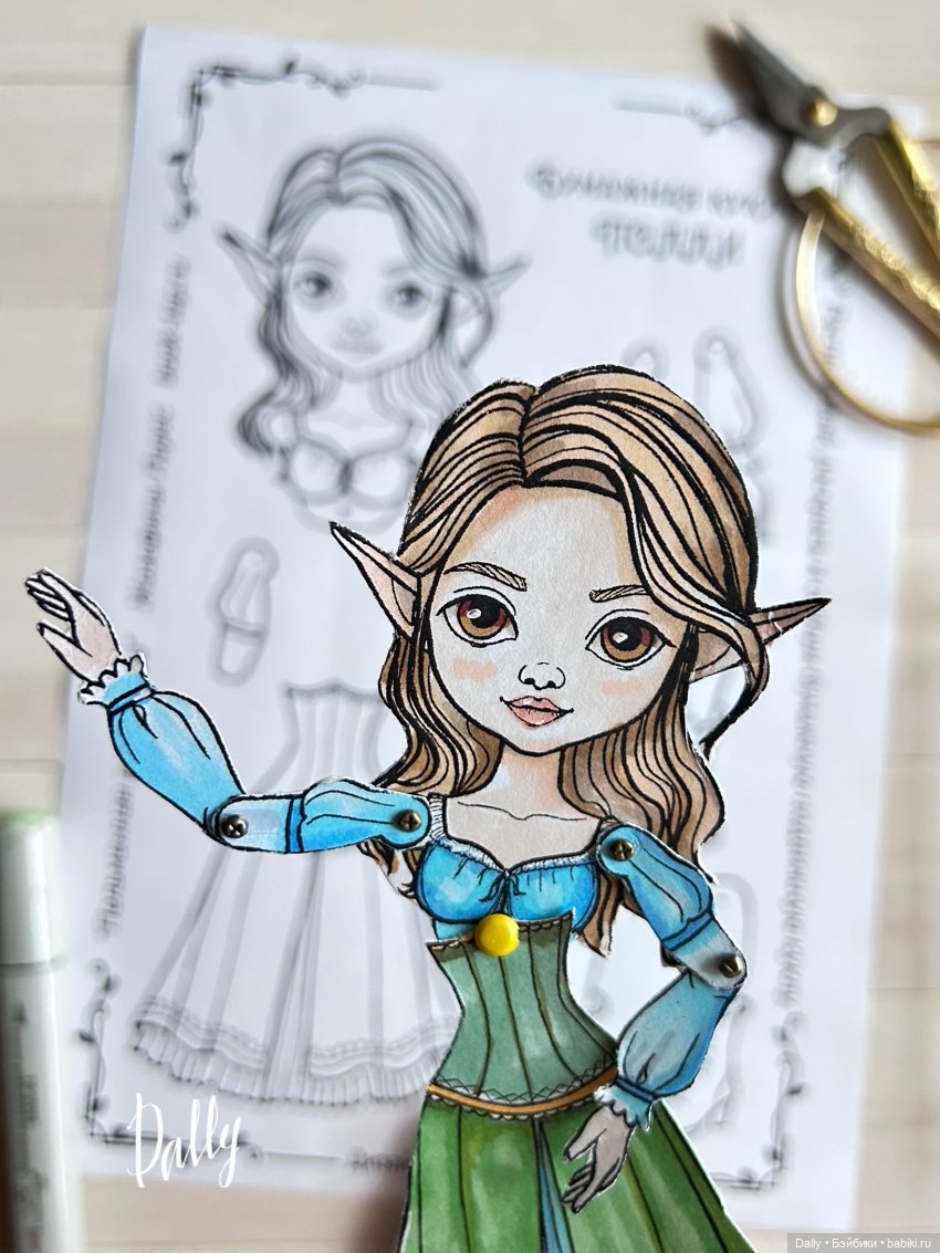 Бумажная подвижная кукла Полли (фото 5)