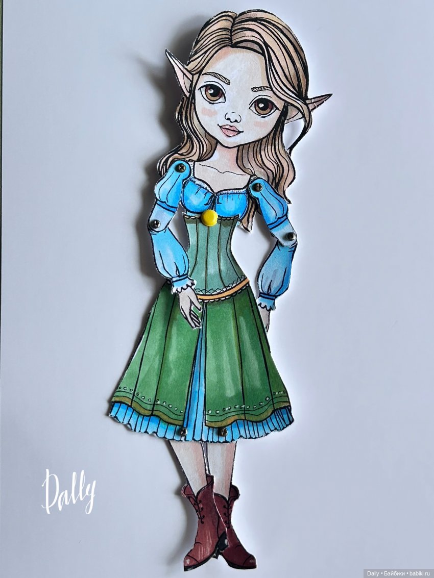 Бумажная подвижная кукла Полли (фото 3)